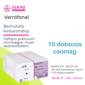 SERAFIT® varrófonal 10dobozos csomag, 4/0 DS-18 (10X24 db) lila, bevonatos 45cm