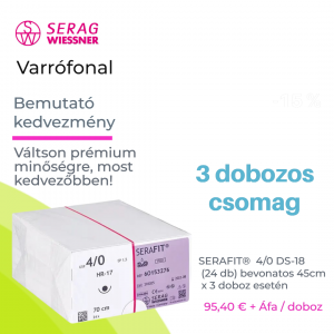 SERAFIT® varrófonal 3 dobozos csomag, 4/0 DS-18 (3x24 db) lila, bevonatos 45cm