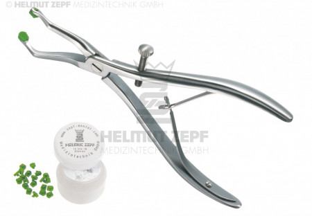 Helmut Zepf - Dispozitiv de îndepărtare a coroanei cu 20 de capete de polimer din plastic și 10 g de pudră diatracică