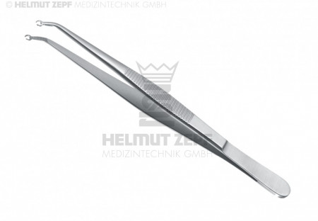 Helmut Zepf - Műtéti csipesz, varratfogó, hajlított 15,5 cm
