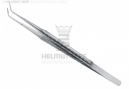 Helmut Zepf - Műtéti fogó, cooley csipesz, 18 cm, hajlított, vezető pinnel