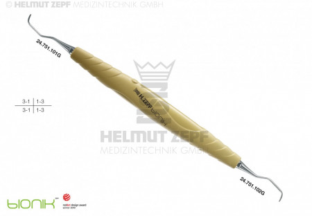 Helmut Zepf - Chiureta parodontala, Gracey 1/2, galbena