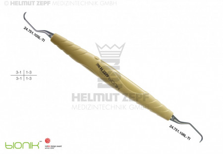 Helmut Zepf - Parodontális curette,  Gracey 5-6, alsó-felső front, sárga, titán