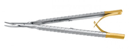 Helmut Zepf - Tűfogó mikrosebészethez 16cm, hajlított STRTC Zepf-Line